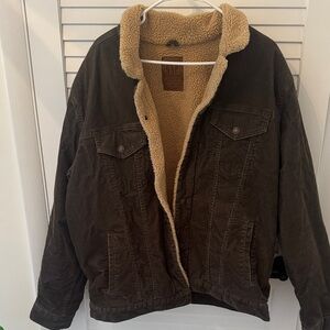 GAP Men's Dark Brown Sherpa/corduroy Jacket